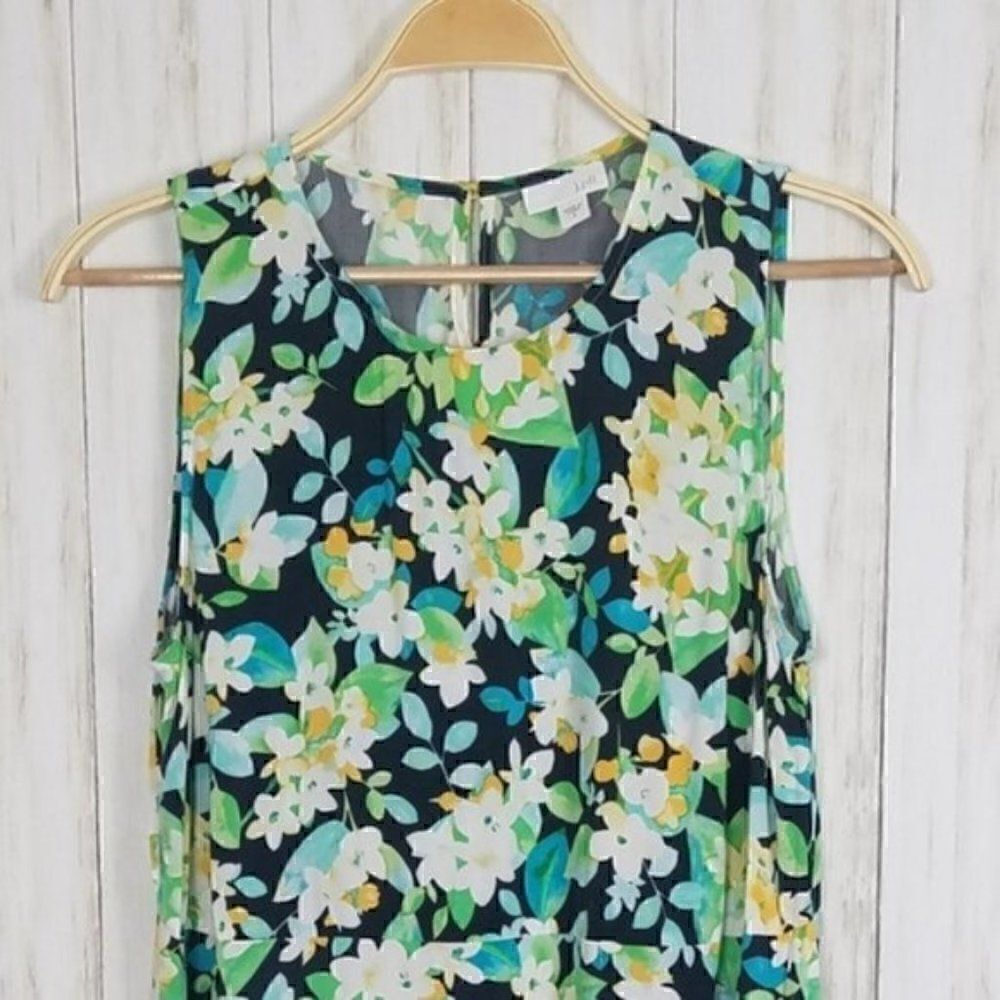 J. Jill Sleeveless Floral Printed Shift Dress